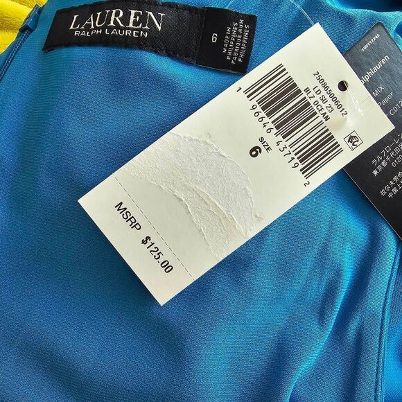 Lauren Ralph Lauren black label Sz 6 sleeveless jersey stretch dress in blaze oc - Picture 9 of 10